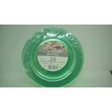 Transparent Plate Green Square 15Cm 5Pcs