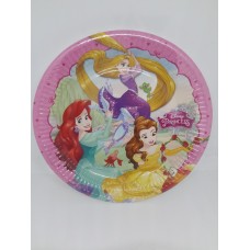 Princess Round Paper Plate 23Cm 8Pcs