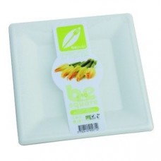 Pulp Plate Biodegradable Square 26Cm 25Pcs