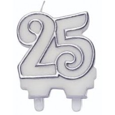 Candles Numero 25 Silver